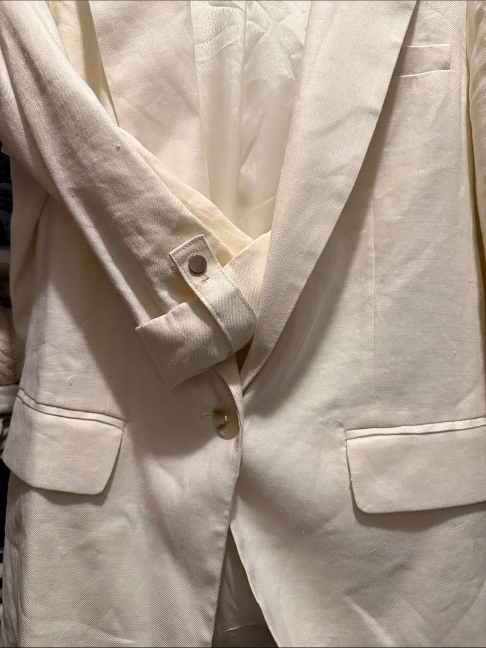 Maeve Cream Tailored Single-Button Blazer - Picture 3 of 4